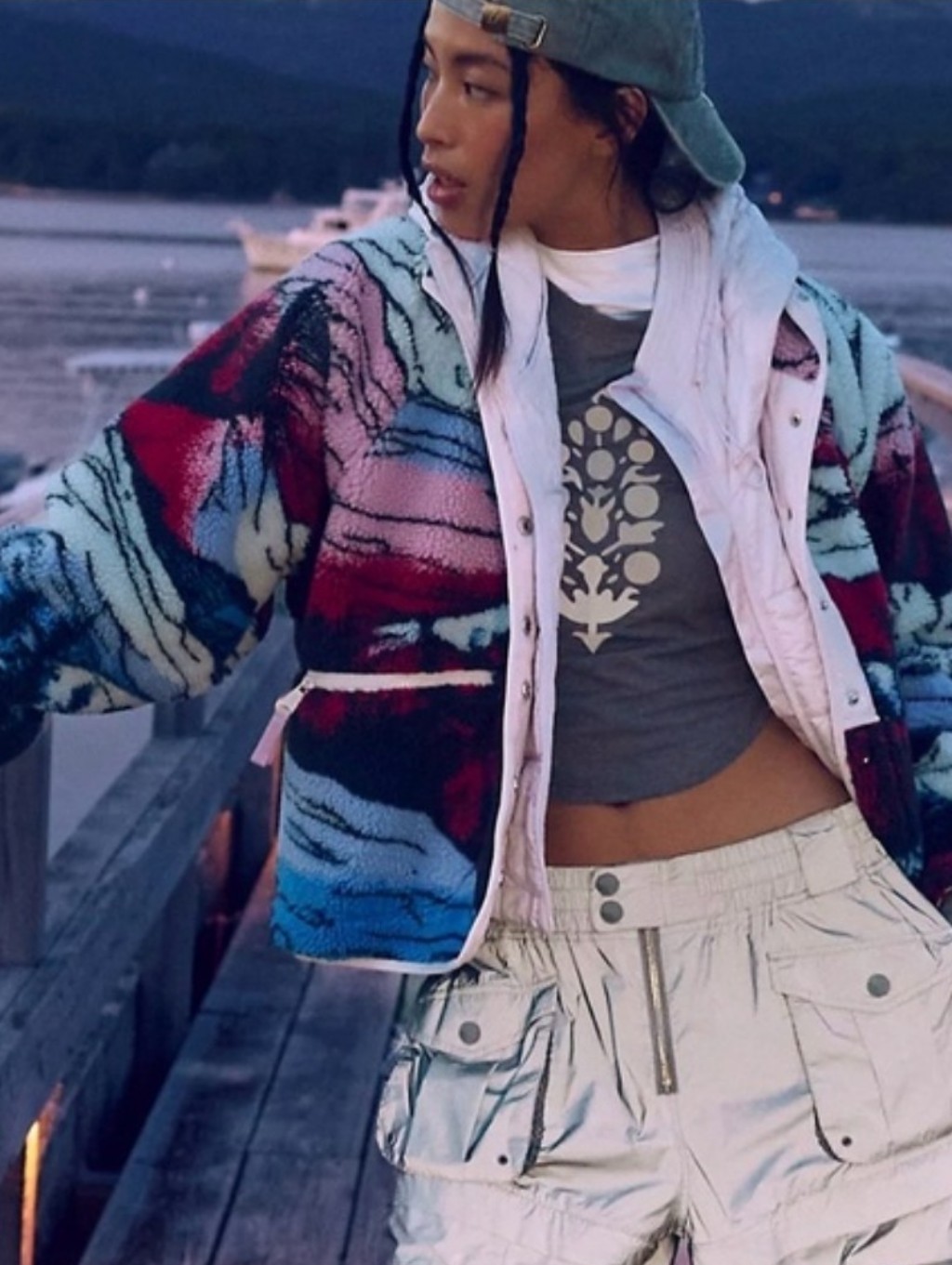 Nwot Free People Twilight Forest Hit The Slopes Jacket